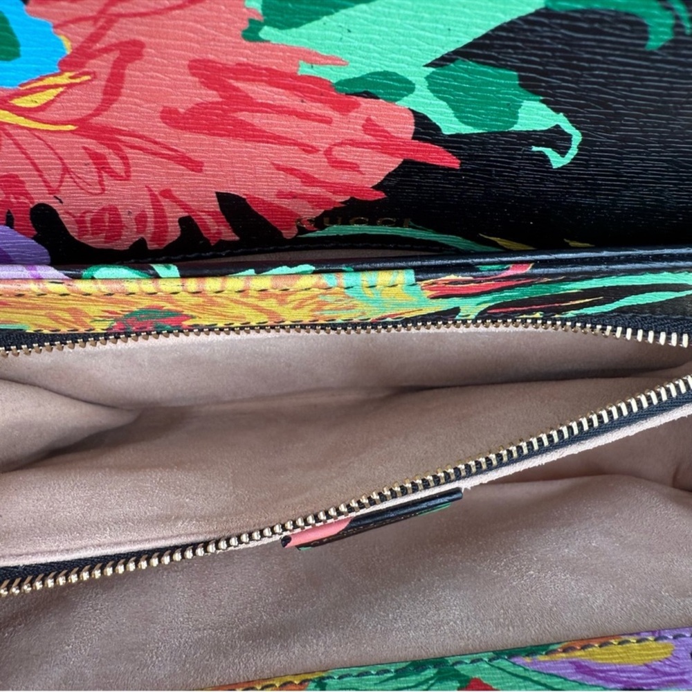 🚨SOLD🚨Gucci x Ken Scott Floral Print Horsebit 1955 Shoulder Bag - Picture 9 of 14